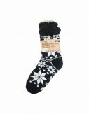 Hüttensocken Kuschelsocken Anti Rutsch Socke Winter Hausschuhe Strick Fleece [Schwarz/Weiß] Motiv 8