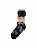 Hüttensocken Kuschelsocken Anti Rutsch Socke Winter Hausschuhe Strick Fleece [Schwarz/Weiß] Motiv 10