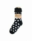 Hüttensocken Kuschelsocken Anti Rutsch Socke Winter Hausschuhe Strick Fleece [Schwarz/Weiß] Motiv 11