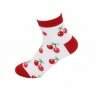 Kinder Crazy Socks » Bunte Kindersocken » Kinderstrümpfe » Füßlinge » Kinder Socken Größe 30-33 und 34-37 - 30-33 / Kirschen
