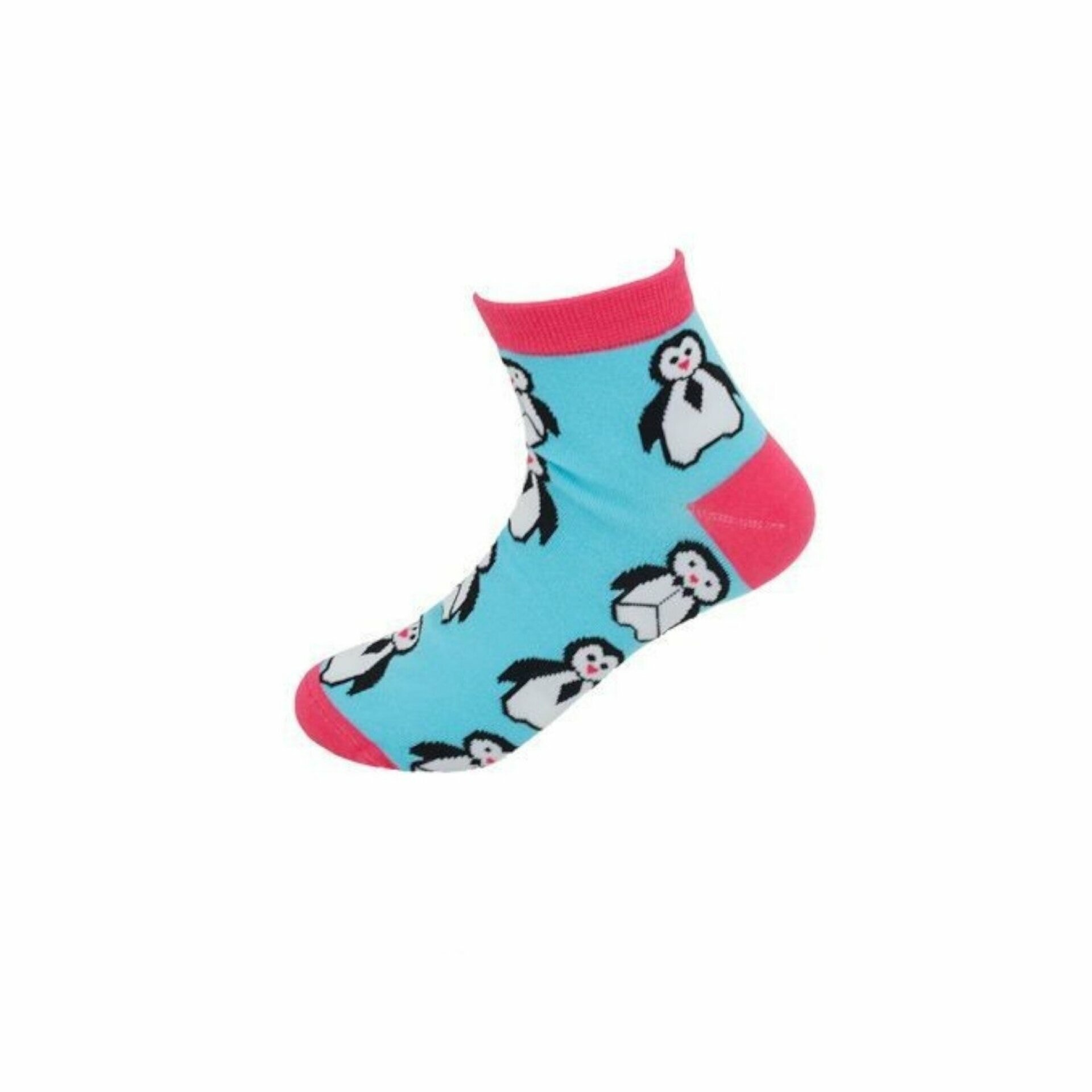 Kinder Crazy Socks » Bunte Kindersocken » Kinderstrümpfe » Füßlinge » Kinder Socken Größe 30-33 und 34-37 - 30-33 / Pinguin