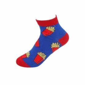 Kinder Crazy Socks » Bunte Kindersocken » Kinderstrümpfe » Füßlinge » Kinder Socken Größe 30-33 und 34-37 - 30-33 / Pommes