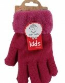 Kinder Winter Handschuhe | flauschig warme Soft Teddy Füllung | gefütterte Kinderhandschuhe [Purpurrot]