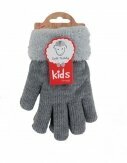 Kinder Winter Handschuhe | flauschig warme Soft Teddy Füllung | gefütterte Kinderhandschuhe [Grau]