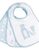 Klettlätzchen 3er Pack » Lätzchen-Set mit Klettverschluss » Schlabberlätzchen mit niedlichem Tier Design » Baby & Kleinkind Schlabberlatz - Blau