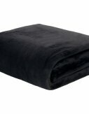 Microfaser Flanelldecke 150 x 200 cm | Hochwertige Wohndecke | Tagesdecke Flanell | XL Couchdecke & Kuscheldecke [Schwarz]