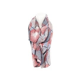 Sommer Damen Schal » Blue Navy Löwenzahn Design » leichter Sommerschal 180 x 90 cm » Halstuch mit abstraktem Muster » Damenschal weich & dünn - Rot