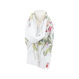 Sommer Damen Schal Blumen » leichter Sommerschal 180 x 80 cm » Halstuch mit Blumenmuster » Damenschal weich & dünn - Motiv 2