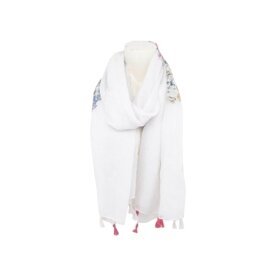 Sommer Damen Schal Blumen » leichter Sommerschal 180 x 80 cm » Halstuch mit Blumenmuster » Damenschal weich & dünn - Motiv 4