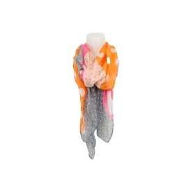Sommer Damen Schal » Bunt » leichter Sommerschal 180 x 80 cm » buntes Halstuch » Damenschal weich & dünn - Pink/Orange