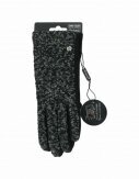 Winter Damen Handschuhe Bouclé | Dunkel meliert | Winterhandschuhe mit Smartphone Touch-Funktion [Grau/Schwarz]