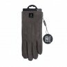 Gefütterte Winter Damen Handschuhe » Winterhandschuhe mit Teddy Innenfutter » Fingerhandschuhe mit drei Streifen auf Handrücken | Touchfunktion - Grau