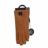 Gefütterte Winter Damen Handschuhe » Winterhandschuhe mit Teddy Innenfutter » Fingerhandschuhe mit drei Streifen auf Handrücken | Touchfunktion - Hell