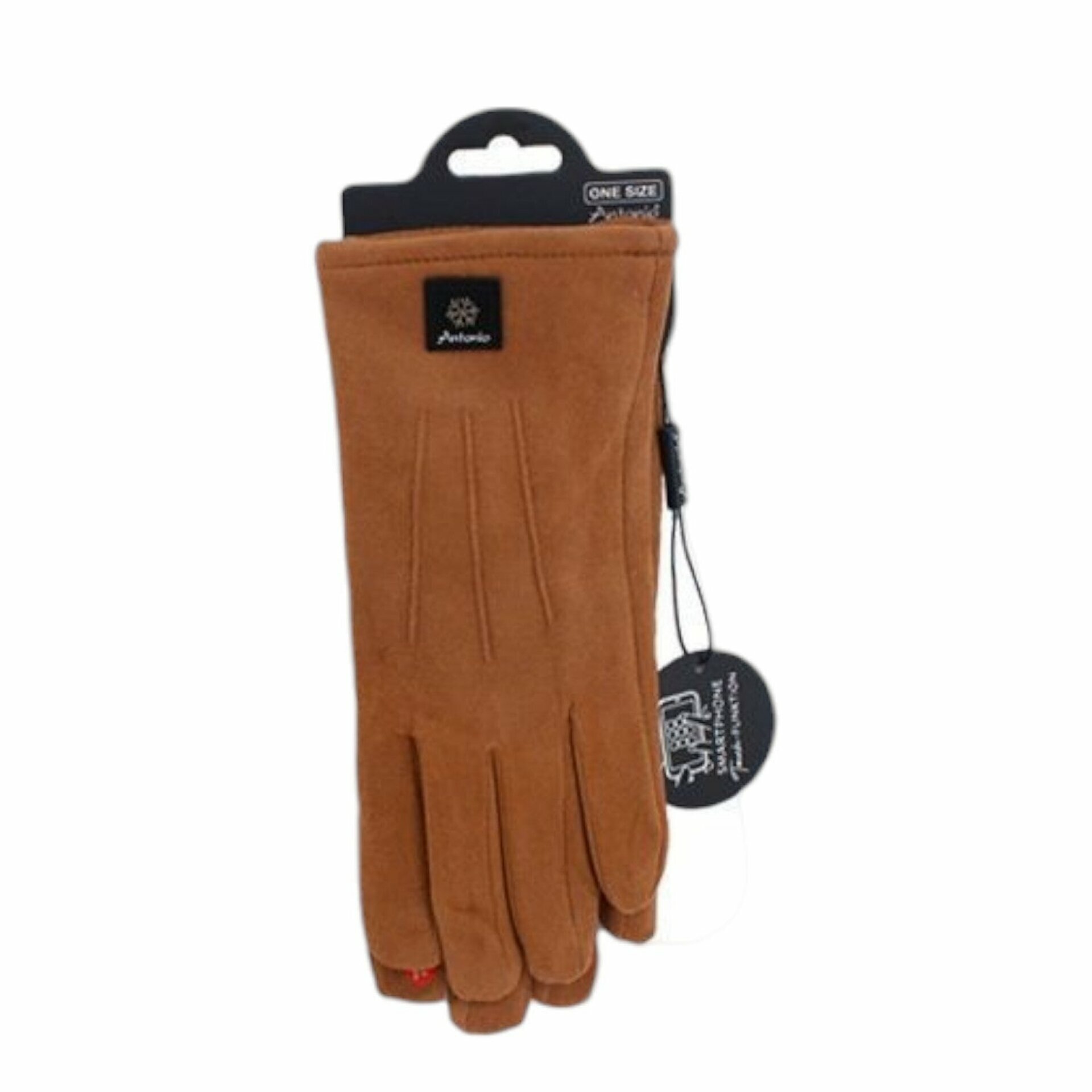 Gefütterte Winter Damen Handschuhe » Winterhandschuhe mit Teddy Innenfutter » Fingerhandschuhe mit drei Streifen auf Handrücken | Touchfunktion - Hell