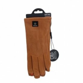 Gefütterte Winter Damen Handschuhe » Winterhandschuhe mit Teddy Innenfutter » Fingerhandschuhe mit drei Streifen auf Handrücken | Touchfunktion - Hell