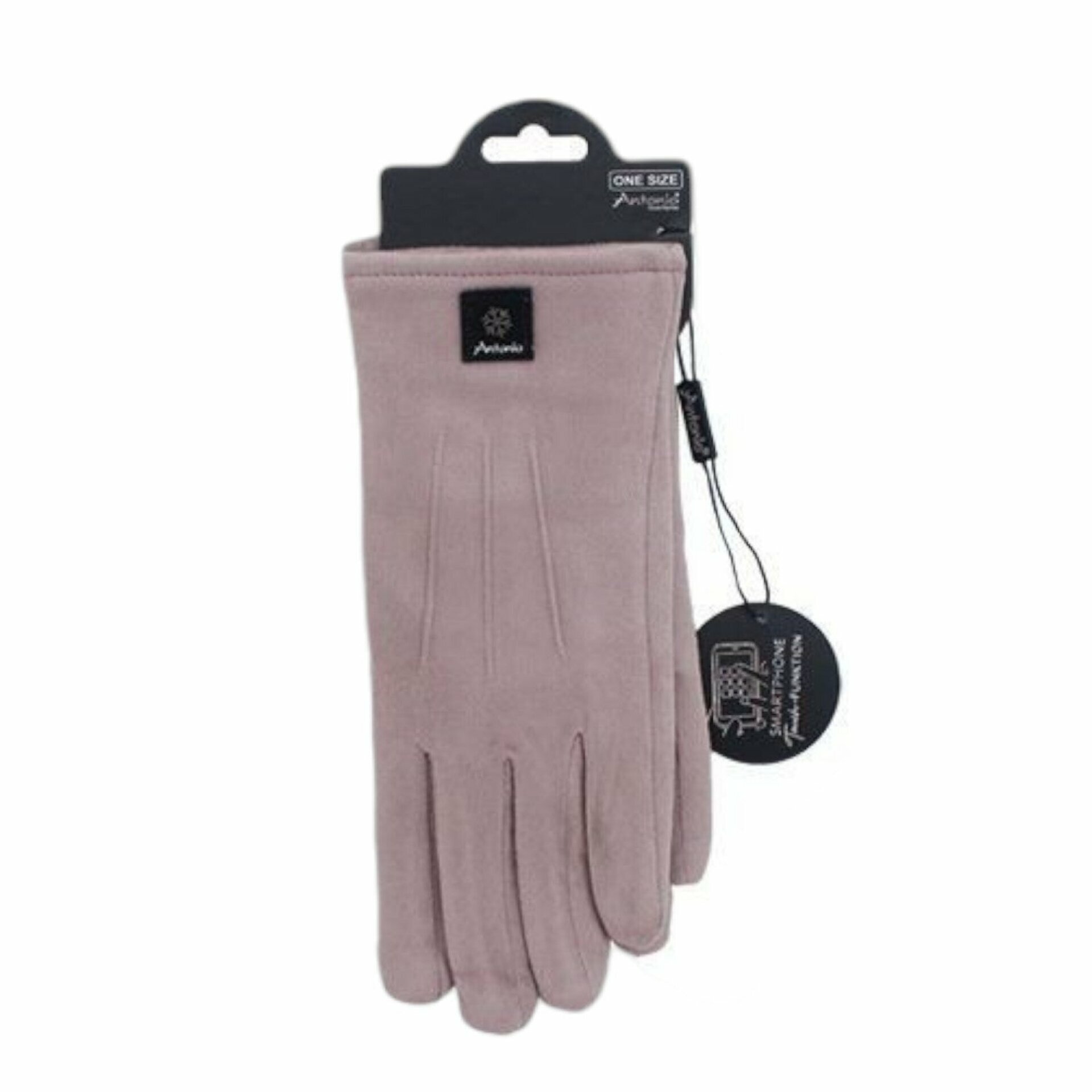 Gefütterte Winter Damen Handschuhe » Winterhandschuhe mit Teddy Innenfutter » Fingerhandschuhe mit drei Streifen auf Handrücken | Touchfunktion - Lila