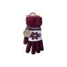 Winter Damen Handschuhe » Fingerhandschuhe Schneeflocke » Gefütterte Teddy Winterhandschuhe » Strickhandschuhe flauschig & warm - Rot
