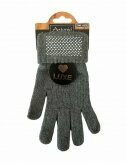 Winter Damen Handschuhe Glänzende Strass Steine | Strickhandschuhe mit Glitzersteinen | Winterhandschuhe [Grau]