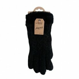 Winter Damen Handschuhe » Strickhandschuhe Soft Teddy » gefütterte Damenhandschuhe Winterhandschuhe - Schwarz