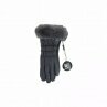 Winter Damen Handschuhe » Nylon Fingerhandschuhe Suede » Winterhandschuhe mit Kunstfell | Damenhandschuhe - Grau