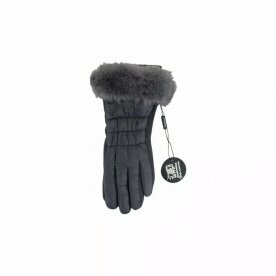 Winter Damen Handschuhe » Nylon Fingerhandschuhe Suede » Winterhandschuhe mit Kunstfell | Damenhandschuhe - Grau