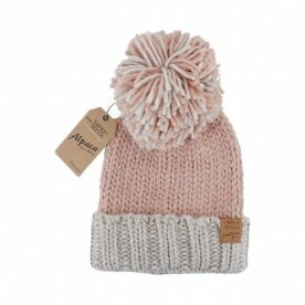 Winter Damen Mütze » Bommelmütze Emma » Strickmütze wolliges, dickes Garn » Wintermütze mit Bommel - Rosa