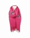 Winter Damen Schal Cashmera | hochwertiger Filzschal mit Blume | Super Soft Feeling 180x72 cm [Pink]