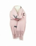 Winter Damen Schal Cashmera | hochwertiger Filzschal mit Blume | Super Soft Feeling 180x72 cm [Rosa]