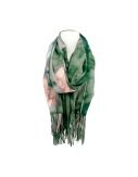Winter Damen Schal Soft Cashmera » Winterschal Wasserrose » Fransenschal » Damenschal 180 x 70 cm - Grün