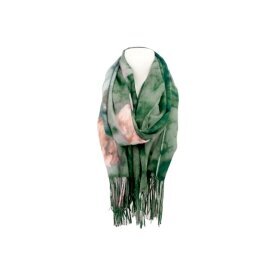 Winter Damen Schal Soft Cashmera » Winterschal Wasserrose » Fransenschal » Damenschal 180 x 70 cm - Grün
