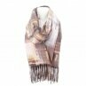 Winter Damen Schal Soft Cashmera » Winterschal Picasso » Fransenschal » Damenschal 180 x 70 cm - Kaffeebraun