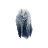 Winter Damen Schal » Strickschal » Damenschal mit Highlights » schimmerndes Muster » Fransenschal 188 x 68 cm - Blau