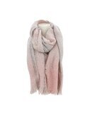 Winter Damen Schal » Strickschal » Damenschal mit Highlights » schimmerndes Muster » Fransenschal 188 x 68 cm - Rosa
