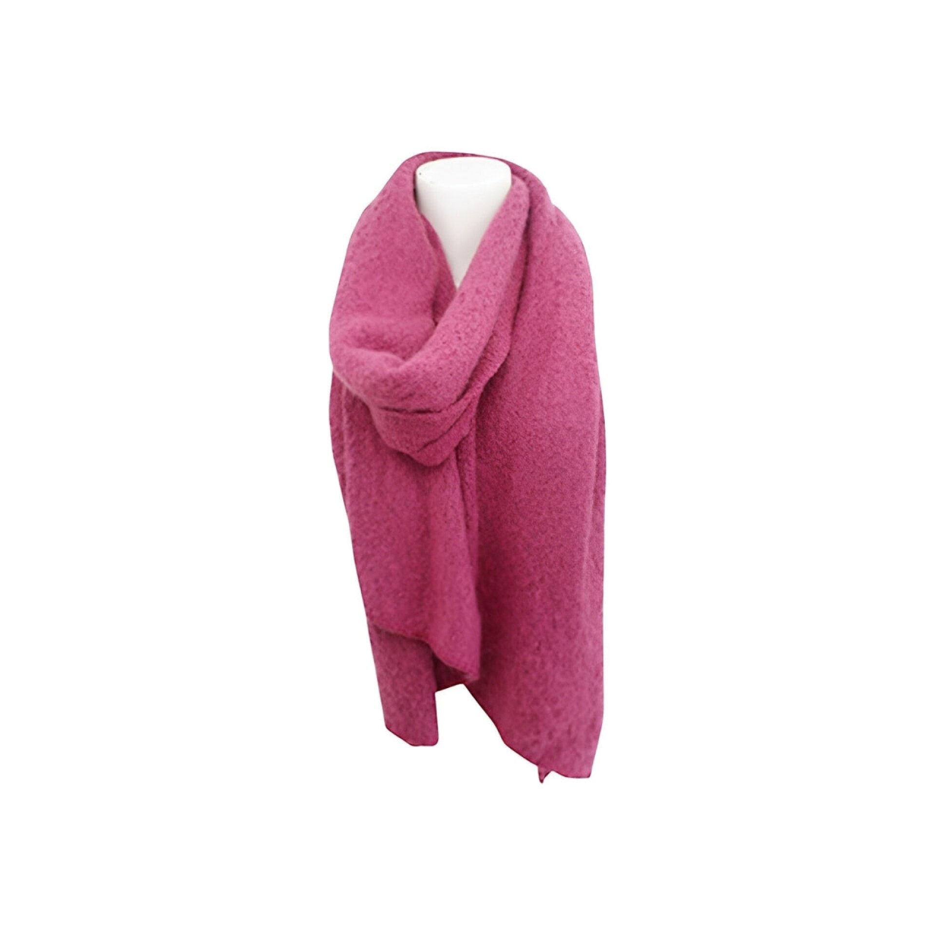 Winter Damen Schal Trapez » Bouclé Damenschal 200x40 cm » Winterschal Trapezschal » Alpaca Touch-Feeling | weich & flauschig - Beere