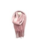 Winter Damen Schal » Winterschal Dread Style einfarbig » Fransenschal 180 x 50 cm » warmer Damenschal mit dicken Fransen » Hohes Volumen - Rosa