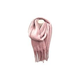 Winter Damen Schal » Winterschal Dread Style einfarbig » Fransenschal 180 x 50 cm » warmer Damenschal mit dicken Fransen » Hohes Volumen - Rosa