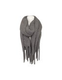 Winter Damen Schal » Winterschal Dread Style » Winterfarben » Fransenschal 187 x 50 cm » warmer Damenschal mit dicken Fransen » Hohes Volumen - Dunkel