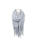 Winter Damen Schal » Winterschal Dread Style » Winterfarben » Fransenschal 187 x 50 cm » warmer Damenschal mit dicken Fransen » Hohes Volumen - Hellgr
