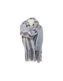 Winter Damen Schal » Winterschal kariert » Cashmera Soft » Damenschal » Fransenschal 180 x 65 cm - Grau