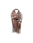 Winter Damen Schal » Winterschal kariert » Cashmera Soft » Damenschal » Fransenschal 180 x 65 cm - Braun