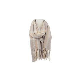 Winter Damen Schal » Winterschal kariert » Cashmera Soft » Damenschal » Fransenschal 180 x 65 cm - Beige