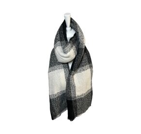 Winter Damen Schal » Winterschal » Winterfarben » Damenschal ca. 65 x 188 cm - Schwarz kariert