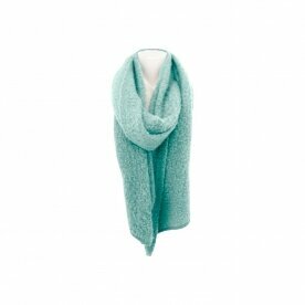 Winter Damen Schal Trapez » Bouclé Damenschal 200x40 cm » Winterschal Trapezschal » Alpaca Touch-Feeling | weich & flauschig - Mint