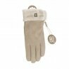 Winter Handschuhe » Gefütterte Fingerhandschuhe Suede mit Thermo Teddy » Winterhandschuhe mit Touchfunktion - Beige