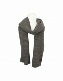 Winter Herren Schal Alpaka Touch | Gerippter Herrenschal mit Wendeoptik | Halstuch Doppelseitig | Strickschal 180x21cm [Taupe]