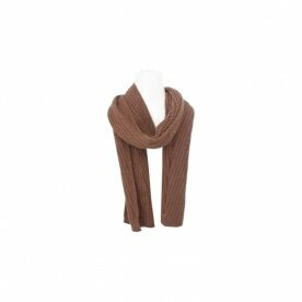 Herren Schal Alpaka Touch » Gerippter Herrenschal mit Wendeoptik » Winter Halstuch Doppelseitig » Strickschal 180x21cm - Kaffeebraun