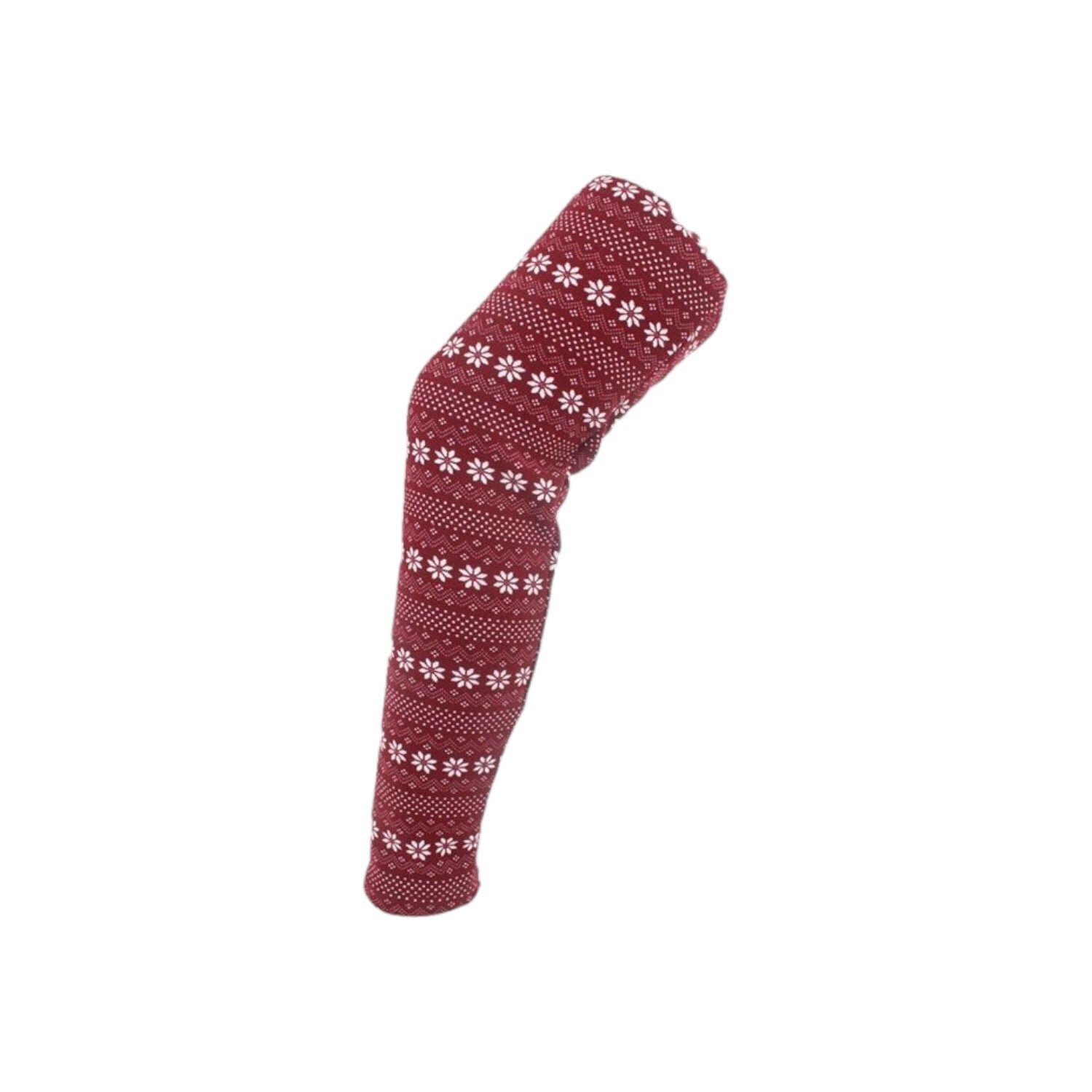 Winter Kinder Leggings » Norweger Stil » Sport Leggings für Mädchen » warme Teddy Fleece Fütterung » Kinderleggings extra warm - Weinrot / 116-122