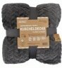 Jacquard Wohndecke » Kuscheldecke 150x200cm » Kuscheldecke glänzend » Couchdecke » Tagesdecke warm und weich - Dunkelgrau