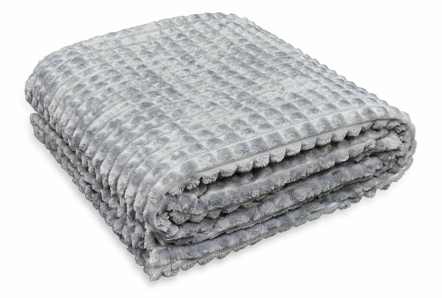 Wohndecke » Kuscheldecke » Decke Flanell in Waffeloptik » Tagesdecke 150x200cm - Hellgrau