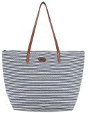 XL Strandtasche » Maritime Streifen Tasche » große Handtasche ca. 54 x 39 cm » Maritim Schultertasche » Badetasche mit Reißverschluss